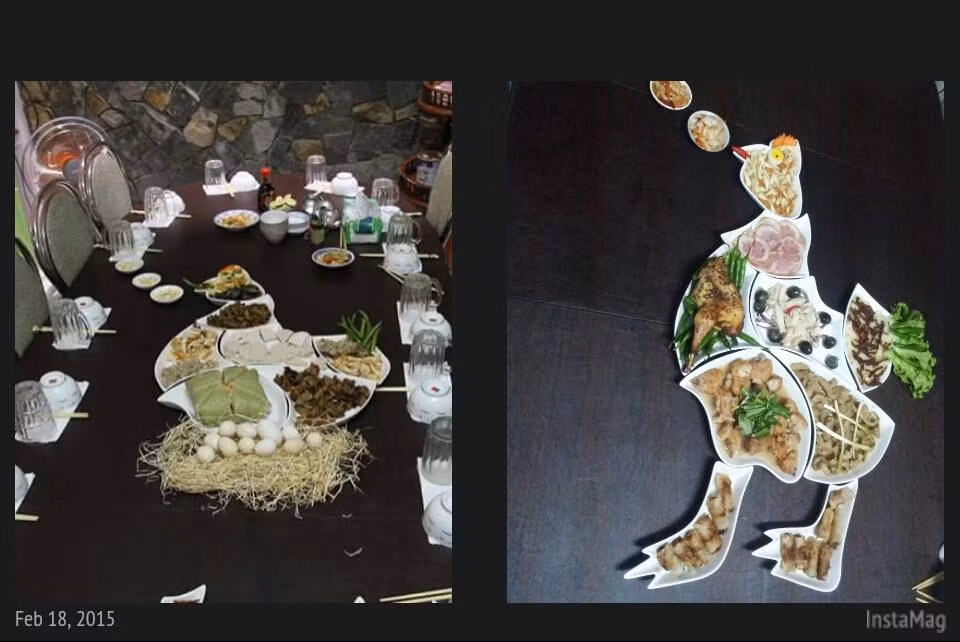  Mâm cỗ cúng rằm tháng giêng xếp hình con gà độc đáo cũng là kiểu cúng rằm của các bà nội trợ thời mới gây sốt trên mạng xã hội. Nguồn ảnh: Facebook, Món ngon mỗi ngày.