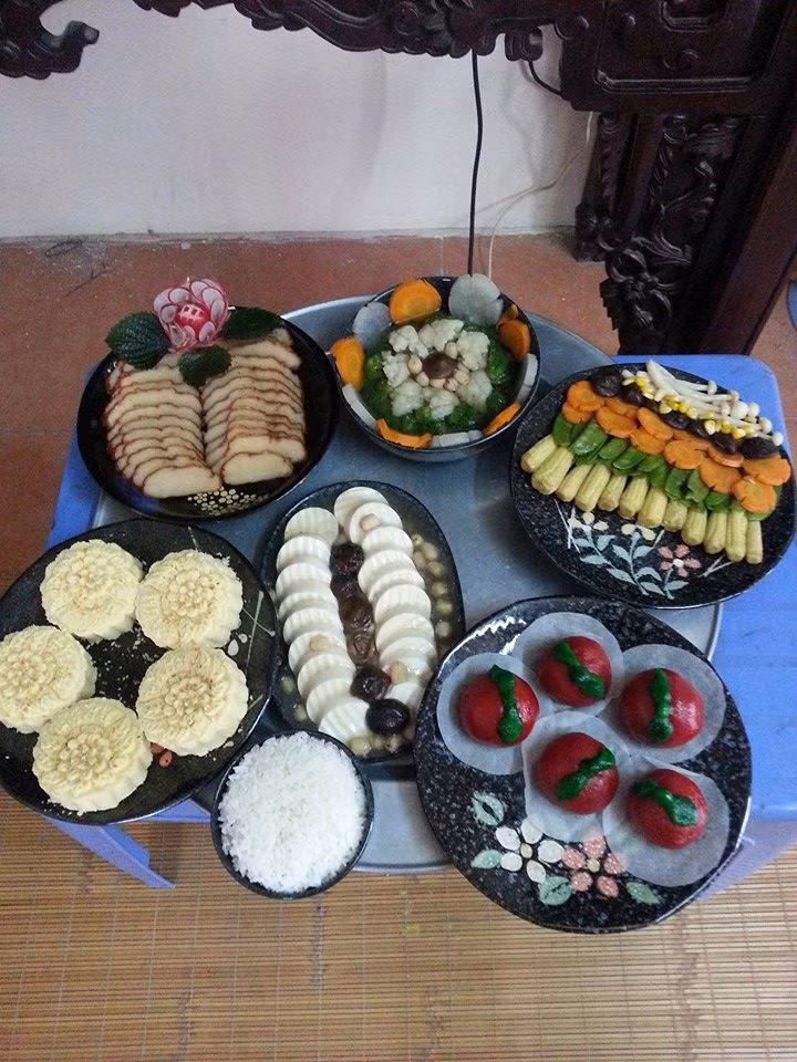 Cúng rằm tháng giêng bằng cỗ chay biến tấu cũng là kiểu cúng nhiều bà nội trợ ưa chuộng.