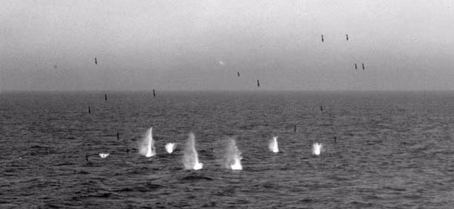 Hedgehog được sử dụng với số lượng hàng trăm quả đạn mỗi lần phóng, khiến cho nó có khả năng công phá trên một khu vực rộng lớn, trong khi đó các tàu ngầm lặn ở bên dưới lại hoàn toàn không dám chạy nhanh ra ngoài khu vực của vụ nổ vì khi mở máy để chạy, tiếng động phát ra từ tàu ngầm sẽ khiến nó bị lộ vị trí. Nguồn ảnh: War.