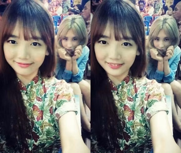 Đôi mắt một mí đặc trưng của gái Hàn tạo nên nét đẹp rất riêng cho cô nàng.