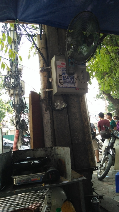 Tự lý đấu nối để dùng quạt điện.