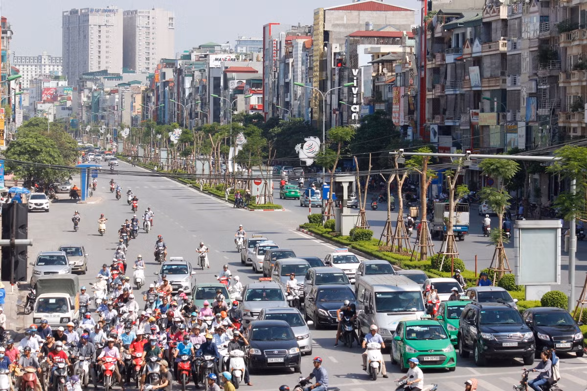 Dưới thời tiết nắng nóng, người đi đường chỉ mong sao những cây phượng vỹ mới được trồng nhanh chóng ra hoa, ra lá để cho bóng mát.