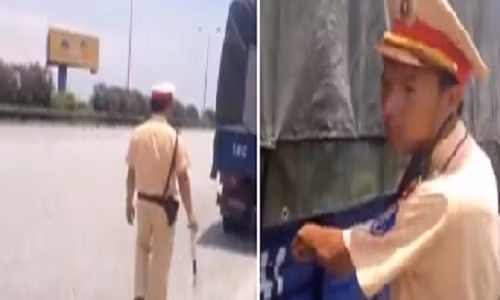 Cuc CSGT len tieng viec bat loi tai xe dan bien so cong