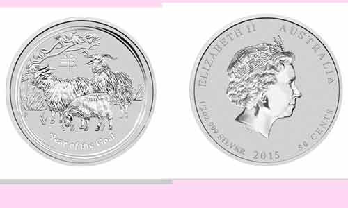 Đồng xu bạc mệnh giá 50 cents.