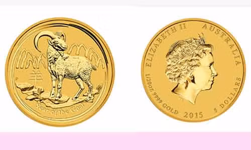 Đồng xu mệnh giá 5 dollars Úc.