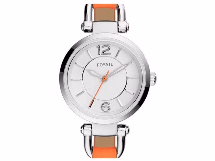 Chiếc Fossil "Georgia" có dây đeo bằng da: Giá của chiếc đồng hồ này là 95 USD.