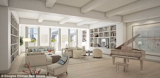 Căn hộ có tổng diện tích hơn 464 m2, trị giá 10,5 triệu USD (tương đương hơn 220 tỷ đồng). Các phòng trong căn hộ được đổ trần cao, nội thất mỗi phòng được trang trí nhẹ nhàng, sang trọng. Căn hộ được xây từ những năm 1920 và đã được đổi mới hoàn toàn.