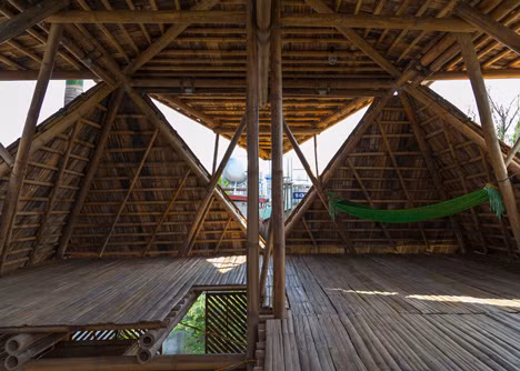 Nhà tre được ban giám khảo đánh giá cao vì có thể xây dựng nhanh gọn, giá thành phù hợp với những người mất nhà do thiên tai.