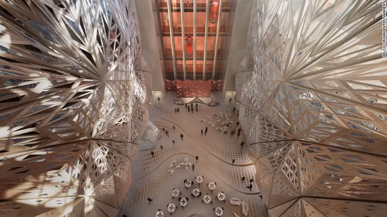 Phối cảnh hàng lang độc đáo của khách sạn City of Dream Tower.