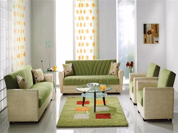 Căn phòng này có sự kết hợp nội thất với những gam màu sáng tạo sự tươi vui, cởi mở.