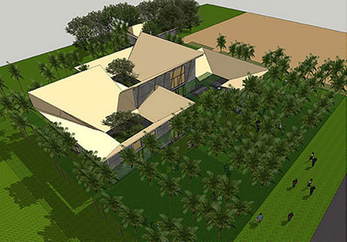 Bản vẽ phối cảnh khu nhà cộng đồng Cẩm Thanh.