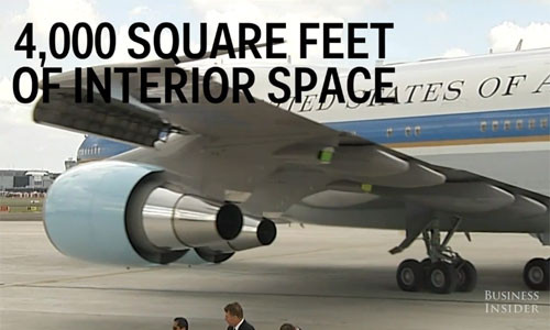 Khoang cabin của chuyên cơ Tổng thống Mỹ rộng hơn 370 m2.