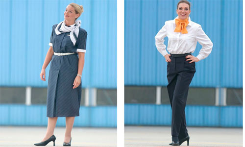 Đây là bộ đồng phục của Lufthansa trong năm 1988-2001. Bộ đồng phục này có điểm nhấn là chiếc khăn quàng cổ bắt mắt.