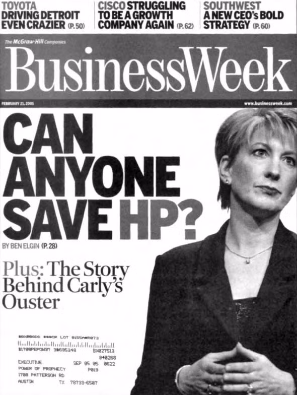 Năm 2003, Carly Fiorina dẫn đầu bảng xếp hạng 50 nữ doanh nhân quyền lực nhất nước Mỹ, do tạp chí Fortune bình chọn. Như vậy, bà có tên trong Top 10 của bảng bình chọn này 5 năm liên tiếp.