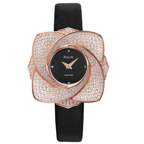 Đồng hồ nữ mặt hoa đính pha lê Pinch L9512-P04, thiết kế kiểu dáng độc đáo hình bông hoa đáng yêu giúp phái đẹp trở nên quyến rũ, cuốn hút.