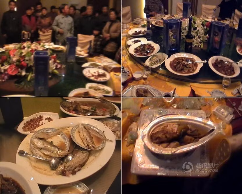 Zhang Aihua, Bí thư Đảng của Ủy ban quản lý Khu công nghiệp Tân Giang, thành phố Thái Châu (Trung Quốc) đã bị đuổi việc sau khi bị người dân bắt gặp đang tổ chức một bữa tiệc xa xỉ. Ông Zhang đã chi tới 2.715 NDT (439 USD) cho mỗi bàn tiệc, gồm 1.450 NDT tiền đồ ăn và 1.265 NDT tiền thuốc lá và đồ uống thượng hạng. Tại bàn tiệc, thực khách được phục vụ thuốc lá Chunghwa, rượu cao cấp (được sản xuất bởi Nhà máy bia Giang Tô Yanghe), món cá kiếm sắp bị tuyệt chủng trên sông Dương Tử.