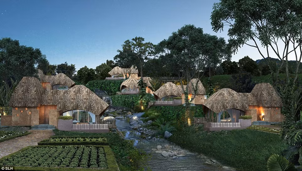 Quang cảnh xung quanh khu nghỉ mát trông thanh bình và rất thân thiện với môi trường.