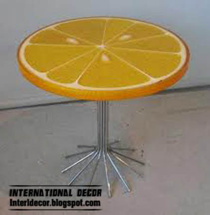 Chiếc bàn hình miếng cam tạo cảm hứng cho người ăn.