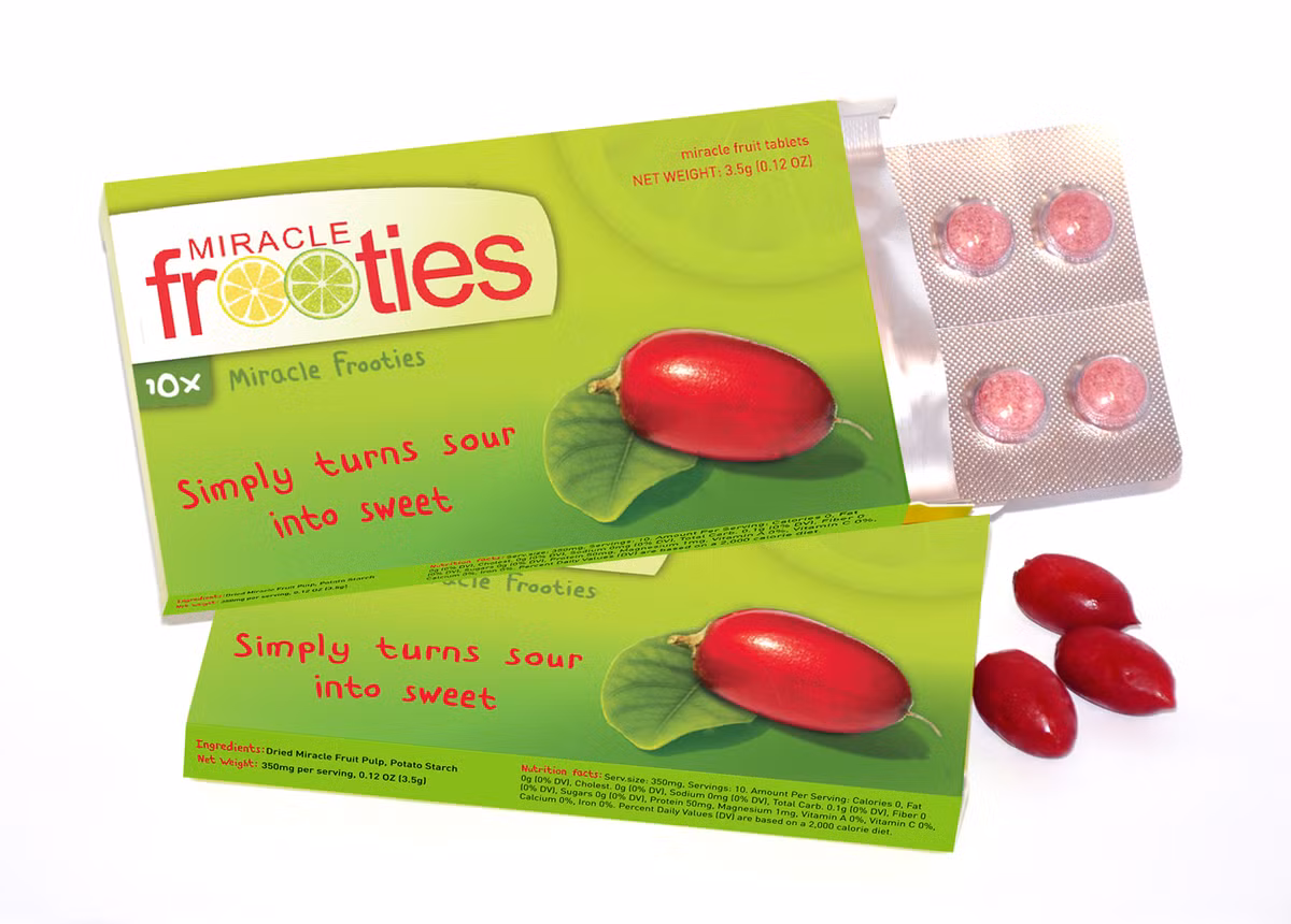 Trong những năm đầu thập kỷ 1970, những người Mỹ ăn kiêng có thể mua miraculin ở dạng viên sử dụng trong các bữa tiệc để tự đánh lừa vị giác của họ.