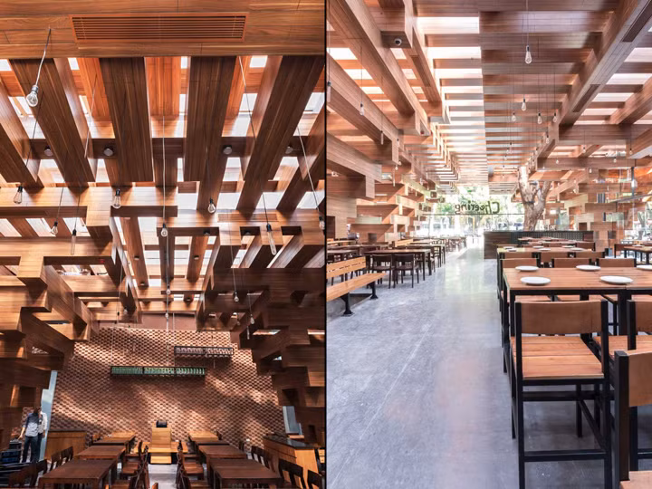 Dù mang kiến trúc hiện đại, độc đáo nhưng nhà hàng vẫn giữ được những nét văn hóa ẩm thực truyền thống, đặc biệt là văn hóa ẩm thực vỉa hè Hà Nội.