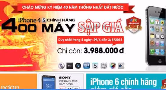 Nhiều siêu thị đồng loạt giảm giá sốc điện thoại cuối tuần.