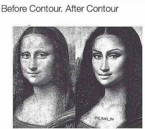 Khuôn mặt của Monalisa trước và sau khi tạo khối.