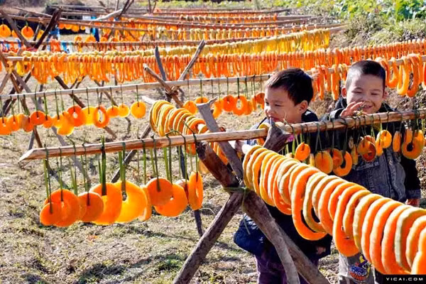 Hình ảnh phơi bí ngô cực ấn tượng.