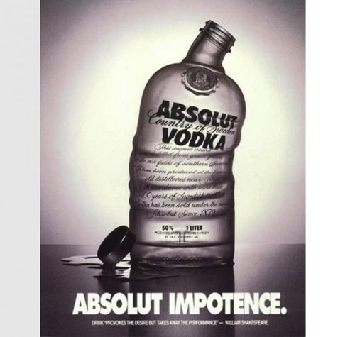 Absolut Vodka: Hãng sản xuất rượu Absolut Vodka phát động một chiến dịch quảng cáo in dán tường với hàng trăm mẫu chai đặc trưng cho hàng trăm nội dung khác nhau từ âm nhạc, văn hóa, giải trí đến các sự kiện, lễ hội,… Mỗi quảng cáo sẽ nhấn mạnh vào hình ảnh và ánh sáng in trên giấy cùng một khẩu hiệu “Absolut…” gắn với từ khóa phía sau mang tên thương hiệu. Chiến dịch này đã thành công đến mức Absolut hiện chiếm tới một nửa lượng vodka nhập khẩu tiêu thụ ở Mỹ.
