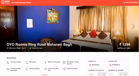 Trong quá trình phát triển công ty, Ritesh Agarwal Agarwal còn phát triển một ứng dụng mà khách có thể dùng để đặt phòng, được chỉ dẫn đường đi tới khách sạn và khi đến nơi có thể dùng ứng dụng này để gọi các dịch vụ trong khách sạn.