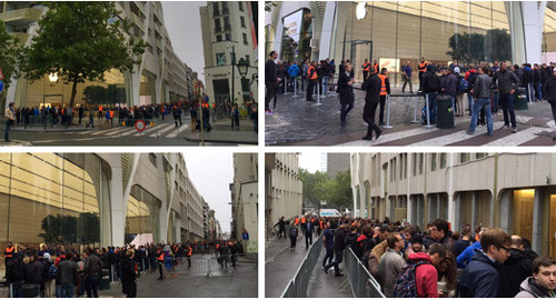 Tại Bỉ, người ta cũng chứng kiến cảnh đoàn người xếp hàng dài chờ mua siêu phẩm mới của Apple.