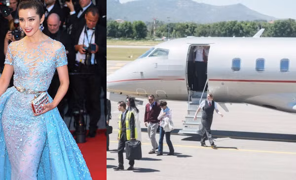 Lý Băng Băng: Lý Băng Băng khiến nhiều người trầm trồ khi bay tới Pháp tham dự liên hoan phim Cannes bằng phi cơ riêng hôm 15/5 vừa qua. Đây là lần đầu tiên cô khoe máy bay riêng với truyền thông. Ở tuổi 42, Lý Băng Băng ngày càng chứng tỏ mình là người phụ nữ độc thân nổi tiếng và giàu có.