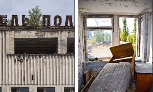 Khách sạn Polissya, tại thành phố bị bỏ hoang Pripyat, Ukraine, là một lời nhắc nhở về thảm họa Chernobyl năm 1986. Được xây dựng vào những năm 1970, khách sạn Polissya là nơi ăn nghỉ cho khách tham quan Nhà máy điện nguyên tử Chernobyl gần đó. Thế nhưng, khách sạn này đã bị phá hủy một nửa do vụ nổ nhà máy Chernobyl năm 1986.