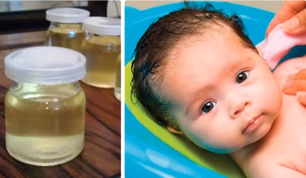 Để cho lông mi của bé gái được dày, cong thì mách mẹ nên bôi dầu dừa lên mi bé nhé, nếu có lỡ vào mắt bé cũng không sợ cay mắt bé nhé. Ảnh: Webtretho.com.