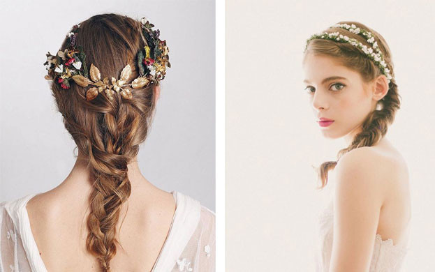 Bạn cũng có thể thêm vài bông hoa nhỏ trên phần đuôi sam. Ảnh: Cuoihoivietnam.