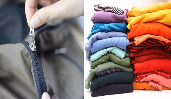 4. Không cài khuy hay kéo khóa quần áo: Khi treo đồ lên móc bạn nên đóng cúc áo hoặc kéo khóa áo lại. Cách này sẽ giúp quần áo giữ được phom dáng. Ảnh: thegioidienmayonline.com.