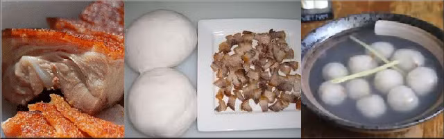 Rây mịn bột lọc và trộn bột vào nước, vo thành từng cục lớn. Sau khi nấu nước sôi thì cho vào. Luộc bột cho chín mặt ngoài rồi vớt ra, nhào kỹ để bột không bị sống. Ảnh: tiengsonghuong.wordpress.vn.