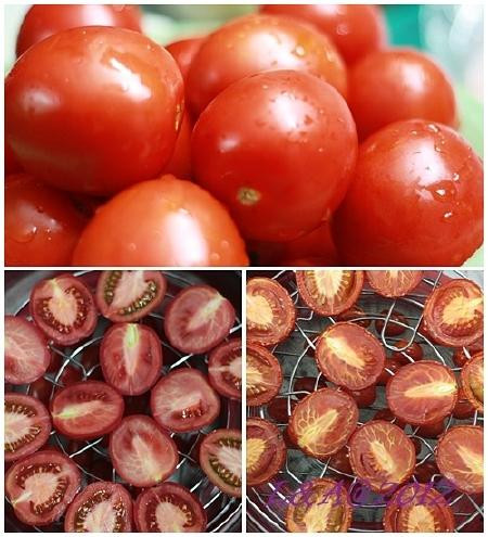 Ngâm cà chua với đường. Ngâm tới khi đường tan hết thường là 8-10 tiếng cho đường ngấm hẳn, thành phẩm hoa quả sấy dẻo sẽ ngon hơn. Cho cà chua và đường đã ngâm vào chảo đun nhỏ lửa. Cho tới khi nước đường cô đọng lại chỉ còn sền sệt, thì tắt bếp. Ảnh: AmThuc365.vn.
