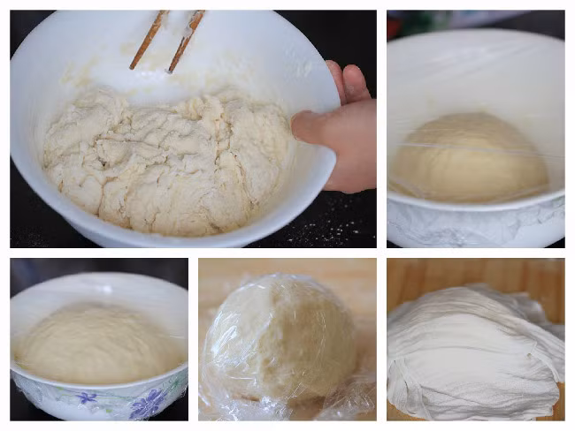 Các món cháo ăn cùng quẩy nóng, cách làm quẩy nóng thì vô cùng đơn giản. Chuẩn bị: bột mì, baking soda, bột nở, muối, phèn chua, nước. Chia nước ra hai phần, một phần hoà tan muối, bột nở và baking soda. Phần kia hoà tan phèn chua. Ảnh: Tin247.com.