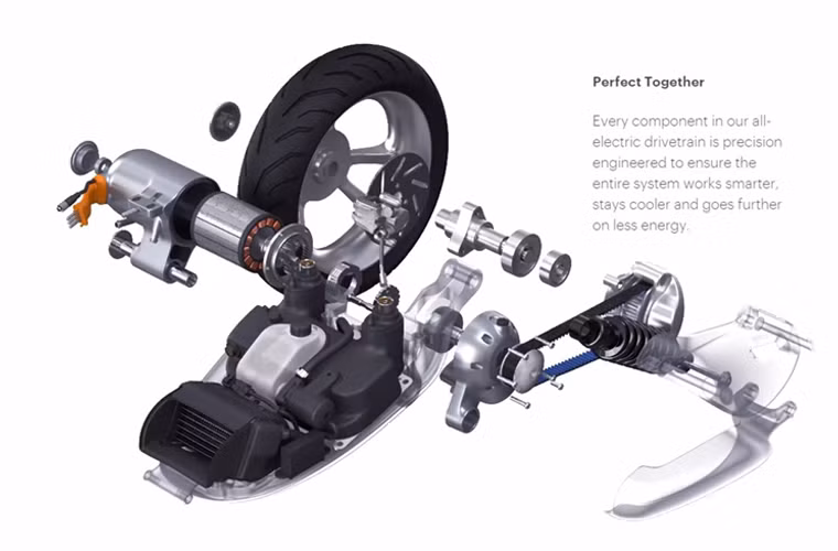 Cấu trúc sườn đúc nguyên khối của xe.
