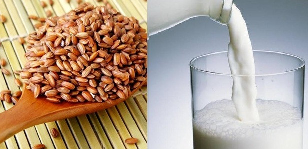 Cả gạo lứt và sữa tươi là 2 nguyên liệu làm trắng da vô cùng hiệu quả. Ảnh: doisongvietnam.