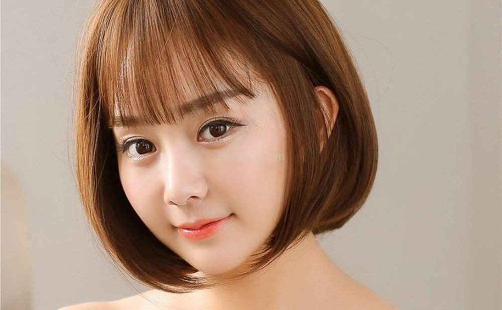 Một trong những kiểu tóc vô cùng phù hợp với bạn gái có khuôn mặt tròn đó chính là tóc bob. Ảnh: pinimg.