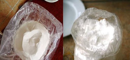 Bột săm pết có tên là Natri sunphat (Na2SO4), là một loại hóa chất tẩy trắng nhưng nhiều người bán hàng vẫn dùng để tẩy thịt ôi thiu thành thịt tươi mới. Ảnh: googleusercontent.