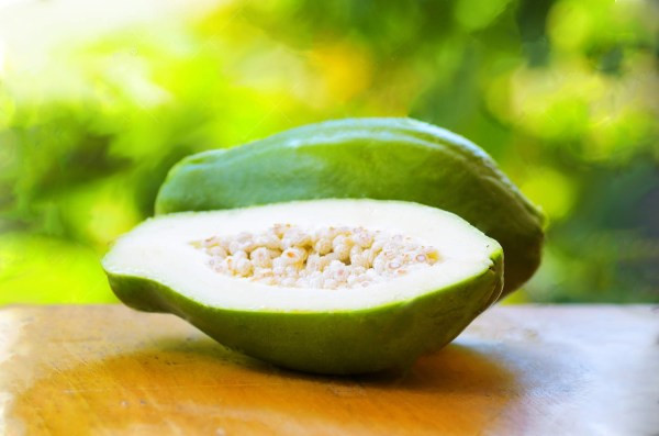 Đu đủ xanh chứa papain, chymopapain cùng với các enzyme và phytonutrient khác giúp cải thiện tiêu hóa, loại bỏ độc tố khỏi cơ thể. Ảnh: kenhphunu.