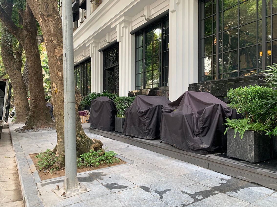 Đoạn vỉa hè được cho là sẽ sử dụng làm điểm kinh doanh phục vụ ăn uống.