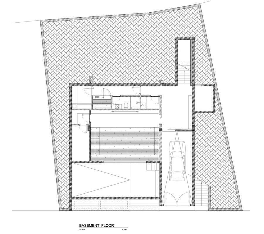 Mặt bằng chi tiết tầng hầm.