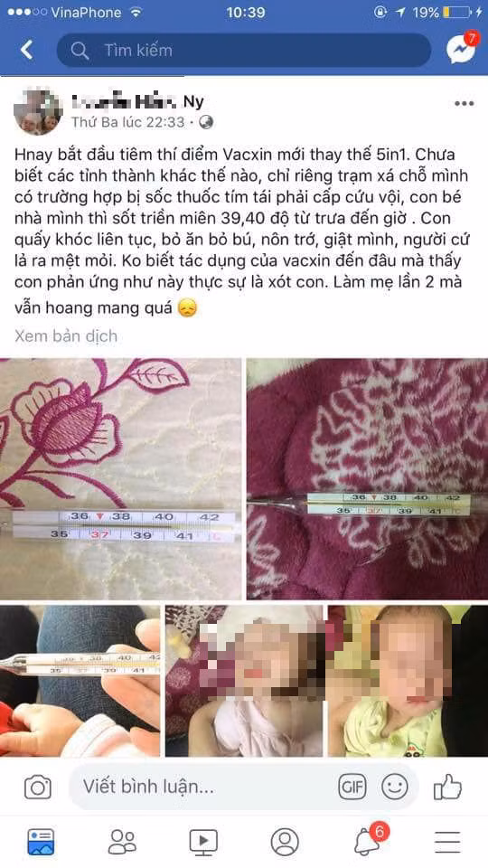 Tre tim tai sau tiem vacxin 5 trong 1 moi: Binh thuong hay bat thuong?