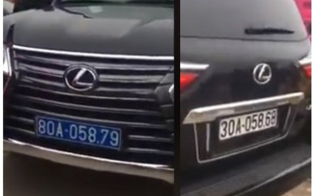 Xe Lexus deo 2 bien xanh - trang: Quan chuc nao su dung?