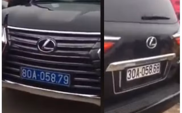 Xe Lexus deo 2 bien xanh - trang: Quan chuc nao su dung?