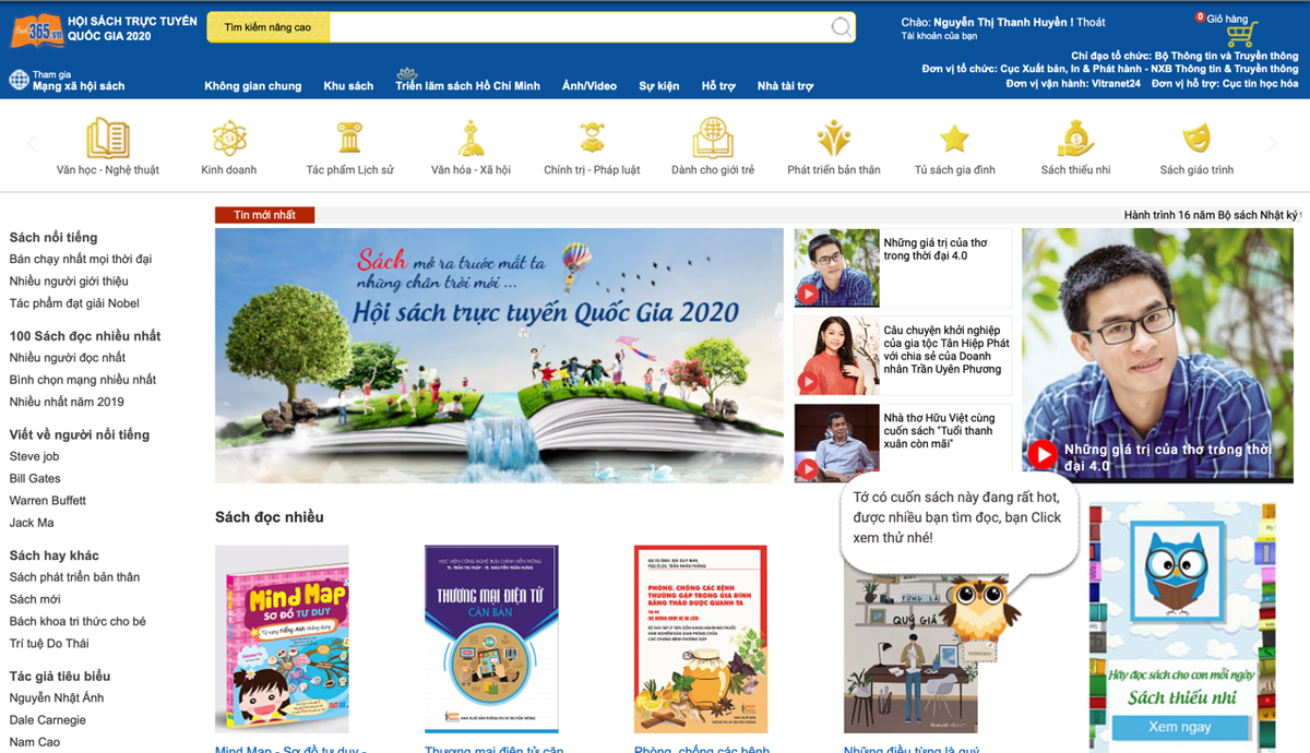 Co hoi mua sach giam gia tai Hoi sach truc tuyen quoc gia