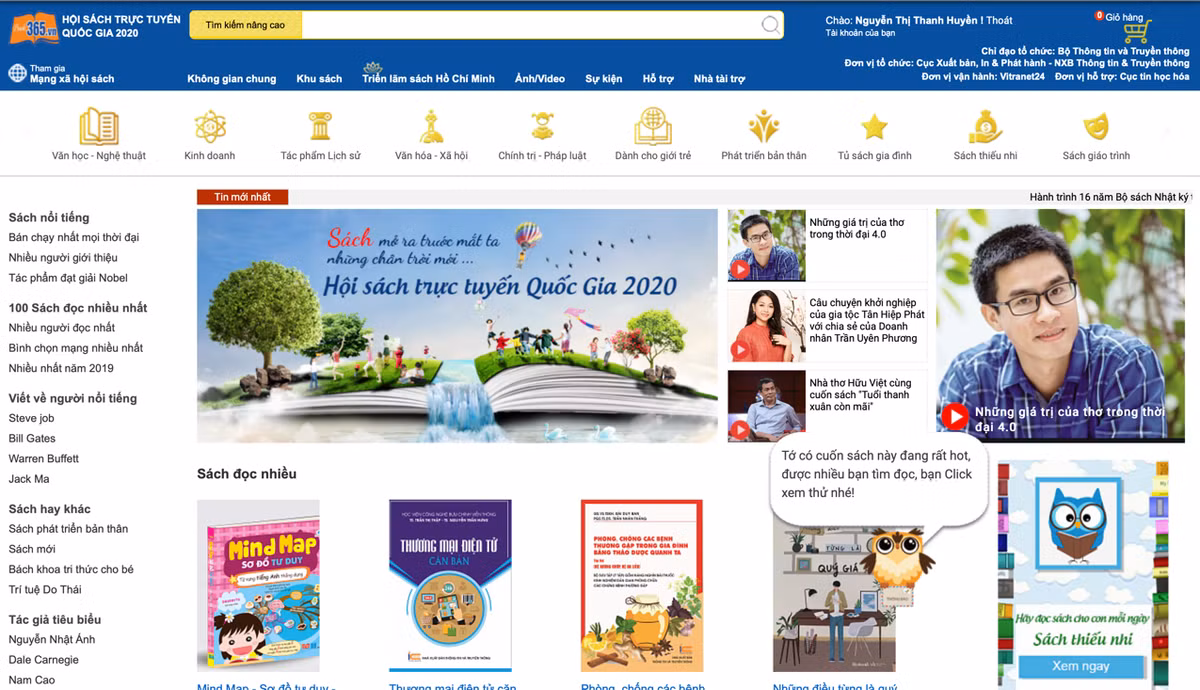 Co hoi mua sach giam gia tai Hoi sach truc tuyen quoc gia